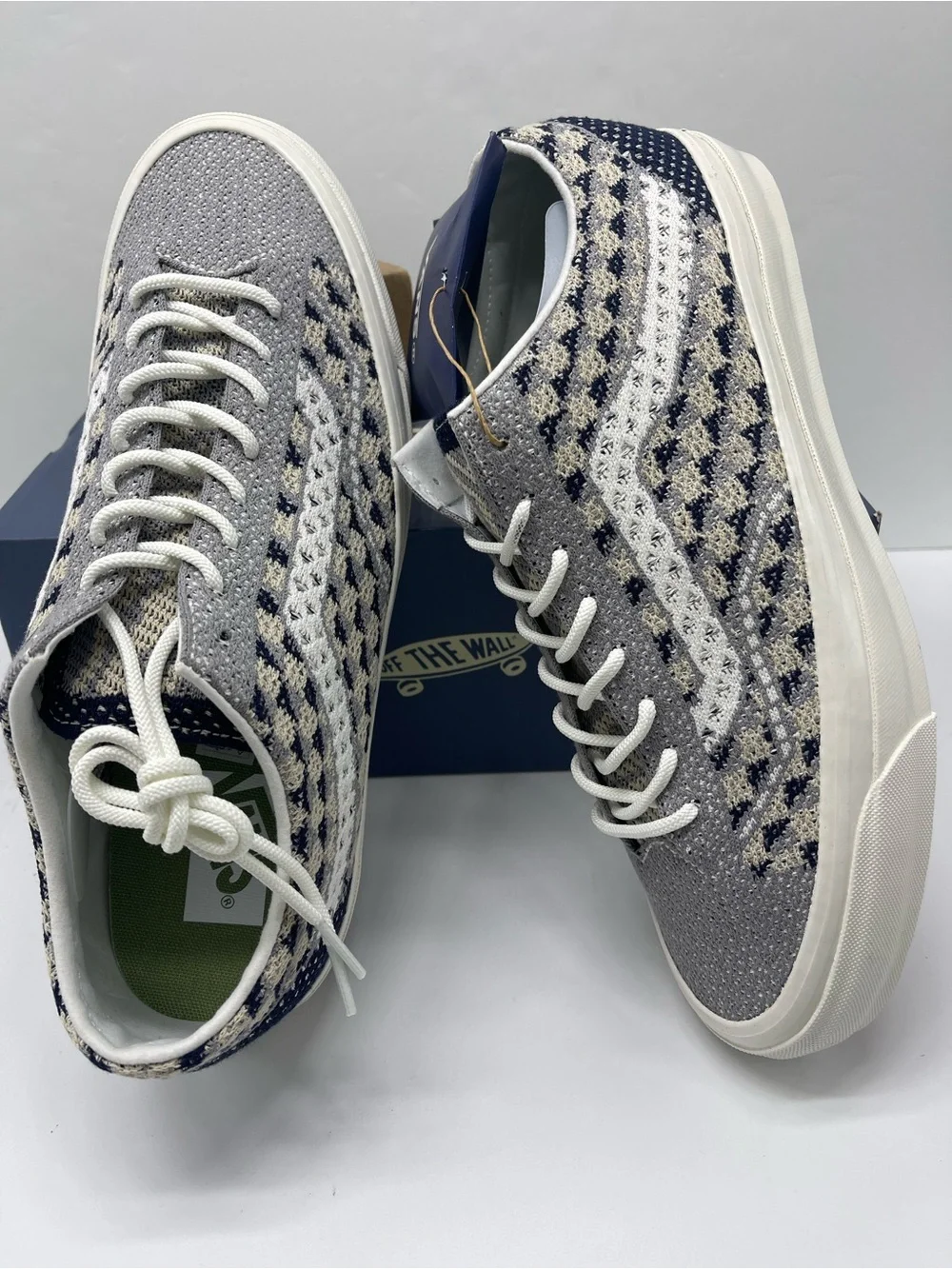 Vans LX Old Skool 36 EK Geo Check Frost Gray Knit Sneakers VN000EFK85T Men’s